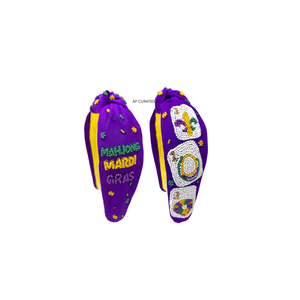 Serre-tête festif brodé à la main avec perles et nœuds, accessoire de cheveux fantaisie pour le Mardi Gras 2026 – Vente en gros - Product Image 2