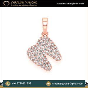 Pendentif Géométrique Fin en Or Massif 14K avec Diamant Naturel, Bijou de Mode Unisexe Tendance et Attrayant, Personnalisé, Cadeau - Product Image 5