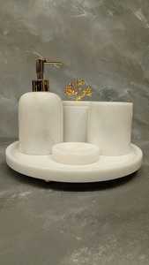 Ensemble de salle de bain pour hôtel de luxe 2025, 5 pièces, résine époxy noire, écologique, accessoires Angel, design créatif, porte-accessoires - Product Image 2