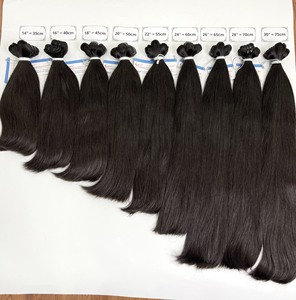 Precio de fábrica, proveedores de paquetes de cabello virgen, venta al por mayor, extensiones de cabello vietnamitas crudas rectas naturales de doble dibujado - Product Image 1