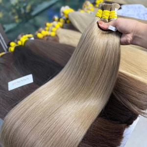 ผมต่อจากมนุษย์ผมนาซ่ายาว100กรัมผมสีแพลตตินัมสีน้ำตาลทองอ่อนขนาด60ซม. - Product Image 1