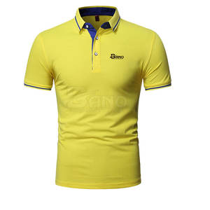 Recién llegado, camiseta Polo de secado rápido para hombre, diseño único de talla grande con patrón sólido hecho de algodón/fibra de bambú - Product Image 3