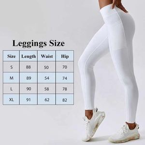 Pantalones desnudos de cintura cruzada de nuevo estilo para mujer, mallas de Yoga transpirables de secado rápido con bolsillos para entrenamiento - Product Image 2
