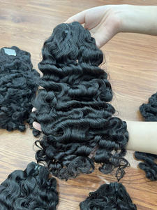 Extensions de cheveux humains vietnamiens 100% naturels, couleur noire naturelle, double trame, cheveux Remy, texture bouclée et crépue - Product Image 3