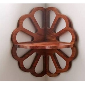 Hot Selling Brown Massivholz Ecke Blume Designer Wandre gal Holz schnitzerei Wand halterung Wandbehang Self Organizer - Product Image 1