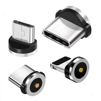 Kabel Data magnetik, kabel Data magnetik tipe-c Micro USB c 3 in 1, pengisian daya cepat untuk ponsel