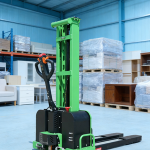 JG Hot Sale Zelfheffende Elektrische Stapelwagen 500kg/1000kg/Hoogte 1300mm 1600mm Zelfladende Stapelwagen <span class=keywords><strong>Mini</strong></span> Stapelwagen Handpallettruck - Product Image 1