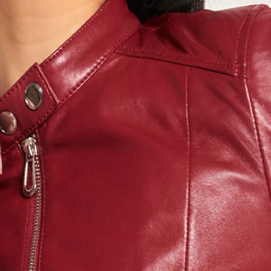 Nuevo abrigo de charol rojo oscuro para mujer, traje holgado, chaqueta de cuero, abrigo de cuero atrevido y elegante para mujer a la moda - Product Image 6