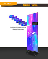 Panel LED Portátil Ultrafino 2026, Cartel Digital Rodante a Todo Color, 800 Nits de Brillo, IP43 para Uso en Interiores/Exteriores, Exposiciones