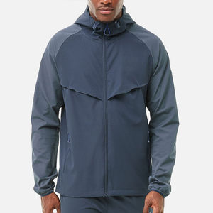 Custom Winter <b>Hooded</b> Solid Color Windbreaker Tracksuit for Men Reversible Eco-Friendly Lightweight Nylon/Polyester Sportswear - Product Image 2