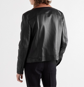 เสื้อแจ็คเก็ตหนังแกะแท้สำหรับผู้ชาย รุ่นใหม่ล่าสุด สไตล์นักแข่ง ดีไซน์ทันสมัย เนื้อผ้านุ่ม ป้องกันความหนาว ระบายอากาศได้ดี ทรงเข้ารูป - Product Image 2