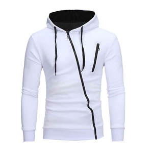 Men's Hoodies 2024 New Diagonal Zipper Quarter Zip Hoodies for Men Rich Cotton. - Product Image 1