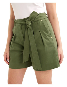 Short de mode de haute qualité avec plis côté dos poches plaquées Sexy coupe décontractée taille cravate avant en gros Yoga Shorts - Product Image 1