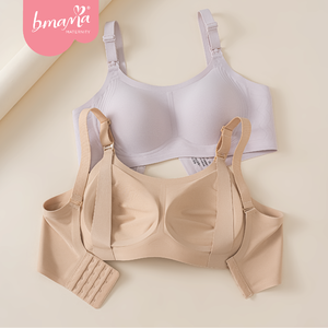 Soutien-gorge de maternité respirant, sans armatures, antibactérien, à bretelles fines réglables, sans couture, fermeture au dos, de qualité supérieure, pour l'allaitement quotidien - Product Image 6