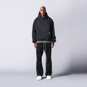 Men's Casual Sport Fleece Sweatpants High Cotton Autumn Flared <b>Jogger</b> Style Multi-Pockets Custom Logo <b>Stacked</b> Wholesale - Product Image 1