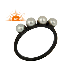 Hot Selling <b>Sterling</b> <b>Silver</b> Natural Pearl <b>Set</b> Stackable <b>Ring</b> Custom Jewelry For Women Gift For Her - Product Image 1