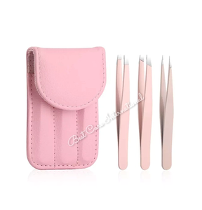ชุดแหนบสแตนเลส3ชิ้นสีโรสโกลด์อุปกรณ์ดูแลผิวสำหรับดูแลผิว - Product Image 3