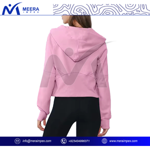 Hoodie brodé ODM pour femmes, léger, respirant, en mélange de polaire écologique, coupe décontractée, streetwear, design tendance - Product Image 4