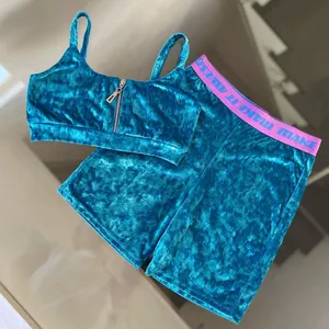 Shemax 2023เต้นเสาเสื้อและล่างชุดเต้น velour twerk กางเกงขาสั้นแน่นและซิป - Product Image 3