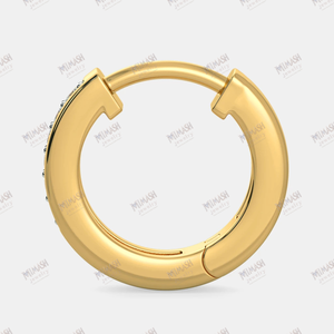 Classic <b>Gold</b> <b>Hoop</b> Earrings with Dazzling Moissanite Inlay Timeless Elegance in a Sleek, Modern Design for Everyday Glamour - Product Image 3