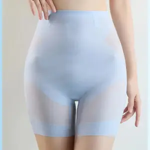 מעצבי גוף ללא תפרים נשים מותניים גבוהים בקרת בטן מכנסיים קצרים מרים בטן הרזיה מכנסיים לעיצוב משי קרח דק במיוחד