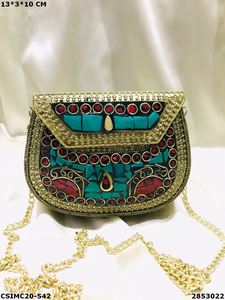 Sac de soirée en mosaïque métallique fait à la main pour dames pochette élégante - Product Image 6