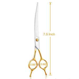 Tijeras de corte de pelo de acero inoxidable de la mejor calidad, medio oro, doble gancho, herramienta de aseo para mascotas ANAAIF - Product Image 1