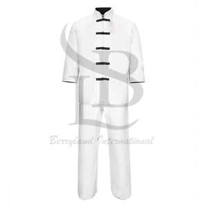 ชุดกังฟูผ้าฝ้าย100% ชุดกังฟูชุดกังฟูสีทึบระบายอากาศได้น้ำหนักเบาแห้งเร็วออกแบบโลโก้ได้ตามต้องการ - Product Image 1