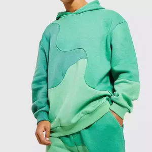 Chándal con capucha de invierno para hombre, cuello personalizado, forro polar, cordón, conjunto de talla grande con logotipo personalizado, venta al por mayor - Product Image 5