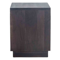 Table de chevet pliable en bois d'acacia de style nordique contemporain, table de chevet moderne, construction en bois massif, finition noyer, chambre à coucher