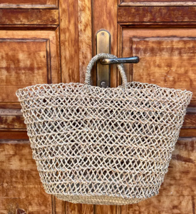 Sac de panier de marché en paille marocaine fait à la main Tissé Palm Tote Sac de marché français - Product Image 2