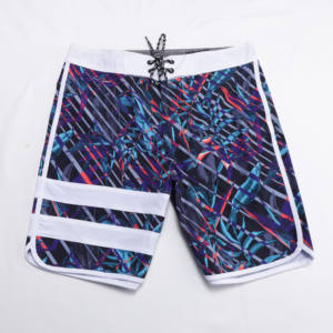 2021 pantalones cortos de natación informales de cintura media para hombre, pantalones cortos de playa de verano de secado rápido con decoración Vintage y bolsillos traseros - Product Image 4