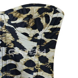 Corset style vintage imprimé léopard du désert avec armatures en acier, idéal pour clubbing, soirées et festivals - Product Image 4