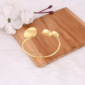 <b>Trendy</b> Jewelry Gold Plated Brass Cuff Bangle Simple Plain Design Modern Jewelry <b>Bracelet</b> Customized for Women Anniversary Gifts - Product Image 4