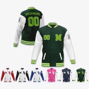 Unisex Custom Logo Embroidery Cropped Baseball Varsity Jacket Personalized Satin Fabric Printed Dyed Kids Autumn Cotton <b>Zipper</b> - Product Image 2