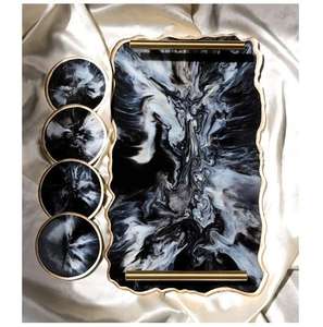 ถาดเสิร์ฟเรซินอีพ็อกซี่พร้อมดีไซน์ชายฝั่งและสีที่กำหนดเองสำหรับโรงแรมสำนักงานเครื่องดื่มติดผนัง - Product Image 1