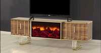 Unit TV kayu mewah kontemporer desain Modern untuk ruang tamu kamar tidur ruang makan kantor dengan meja kaca untuk rumah pertanian