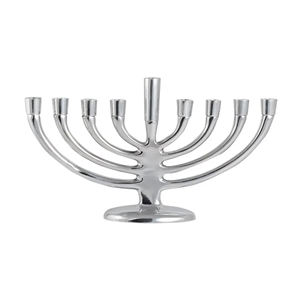 Bougeoir Menorah en aluminium finition argent antique Base Arbre Design Qualité supérieure Décoration de la maison Autres bougeoirs - Product Image 4
