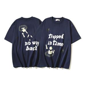 High Quality Cotton Blend Regular Fit T-Shirt Puff Printing Custom Designer Brand <b>Men's</b> Wholesale Quick Dry Breathable <b>Short</b> - Product Image 1