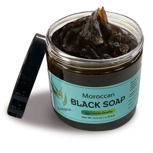Savon noir marocain à l'huile d'olive et à l'huile d'argan - Savon Beldi exfoliant naturel pour un nettoyage en profondeur et des soins de spa de haute qualité - Product Image 1