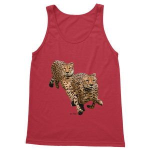 Débardeur classique pour femme Cheetah Brothers, en jersey tricoté respirant, style décontracté vintage, coupe courte personnalisée sur le devant, rayé, pour la gym - Product Image 4