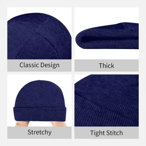 Nouveau design, bonnet personnalisé sans revers, logo, bonnet en acrylique thermique d'hiver pour hommes, chaud et confortable, bonnets tendance - Product Image 5