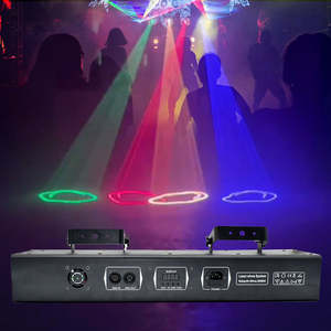Luz láser de escenario de discoteca de color RGB completo de cuatro cabezales Espectáculo láser de escaneo de club nocturno con emisión verde amarillo rojo azul - Product Image 4