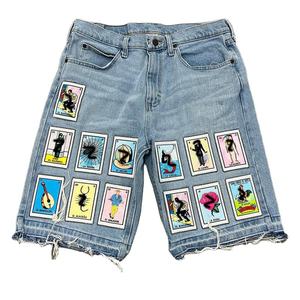 OEM 2026 Personnalisé Marque Privée Haute Qualité Denim Cargo Évasé Brodé Délavé Respirant Écologique en Tissu Tricoté Lourd - Product Image 2