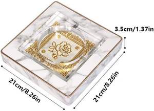 Cendrier carré en verre cristal, cendrier moderne minimaliste pour la décoration de la maison et du bureau, cadeau élégant - Product Image 6