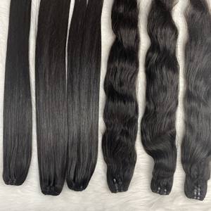 Extensiones de cabello humano Remy negro Natural de trama recta de hueso doble dibujado de la mejor calidad, cabello peruano brasileño vietnamita - Product Image 3