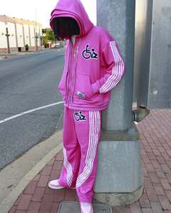 ชุดเสื้อฮู้ดและกางเกงลายทางของผู้ชายแฟชั่นสไตล์อเมริกา2024ความต้องการของลูกค้ามากที่สุดในฤดูหนาวดีไซน์ตามสั่ง - Product Image 4