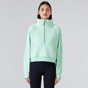 Sudadera de gran tamaño con cremallera de invierno 1/4 para mujer, sudadera pesada de lana gruesa suave con cuello de tortuga personalizable - Product Image 1