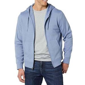 Couleur unie OEM Logo personnalisé brodé hiver hommes sweats à capuche coton polaire matériel respirant fermeture éclair sweats à capuche - Product Image 3