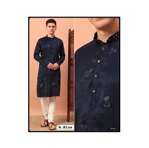 Soie de qualité supérieure avec paillettes brodées Fonctionne confortablement pour les occasions d'été et semi-formelles disponibles à la vente depuis l'Inde - Product Image 1